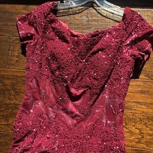 Jovani Maroon Evening Dress